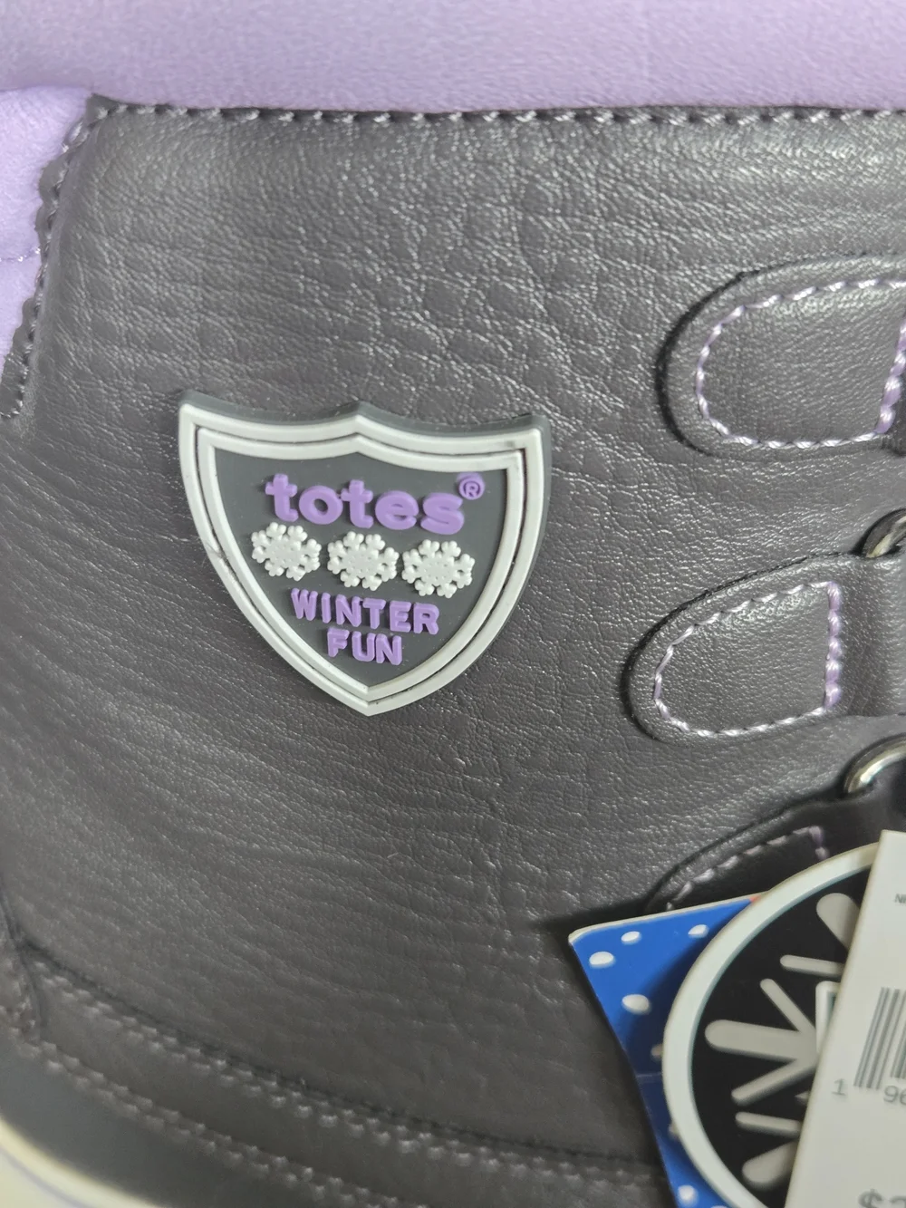 NWT Totes Kids Alpine Winter Snow Boots Grey Purple Insulated Waterproof Size 3M